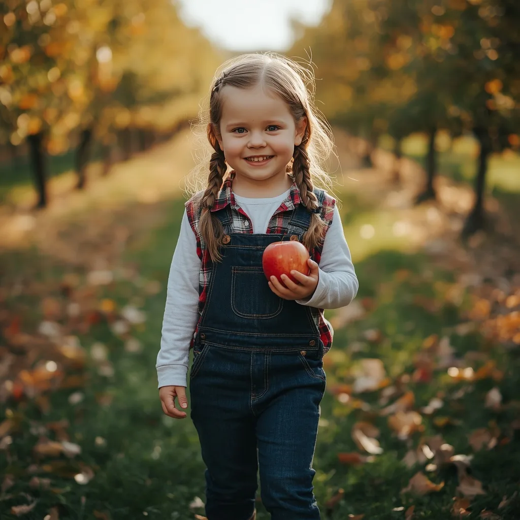 A Cute Girl in Latest Western Dresses in Fashion at an Orchard – AI prompt example