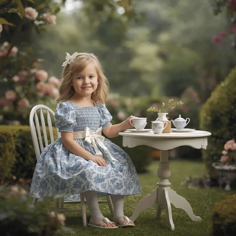 A Young Girl’s Dreamy Ensemble for a Garden Tea Party | Trending Blue Prompt