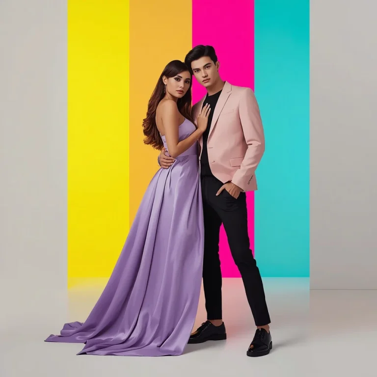 Romantic Couple In Elegant Pastel Silk Modern Party Wear | Artistic Cinematic Romantic