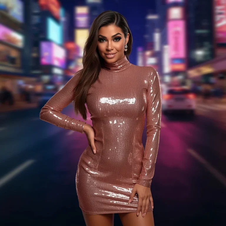 Sultry and Confident in a Sequin Bodycon Mini Dress | bridal ai prompt